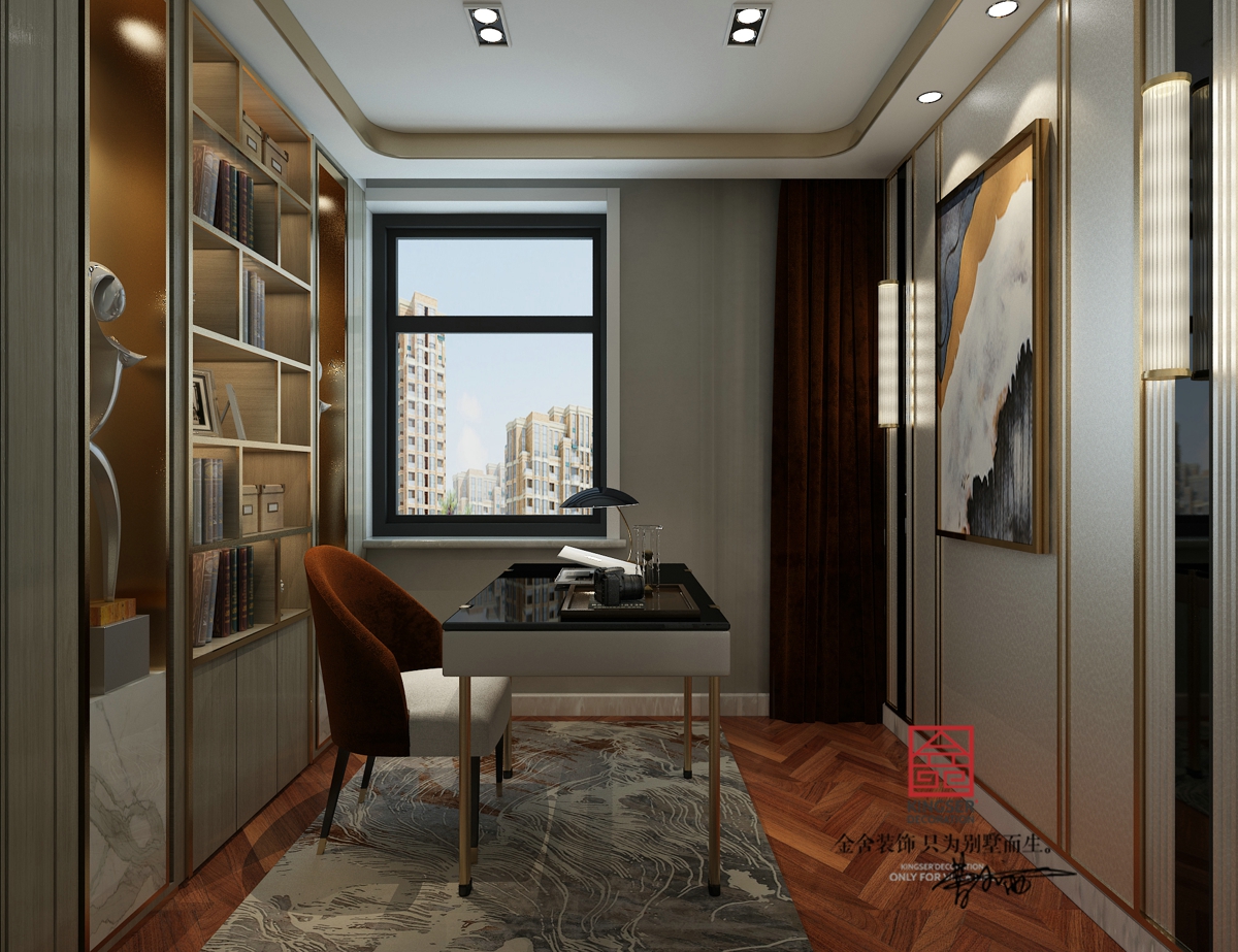 融創中心裝修-輕奢風格-書房