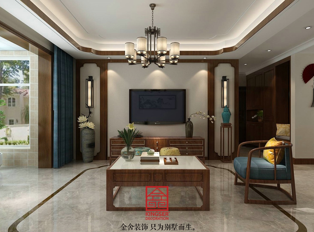 東南智匯城裝修-中式風格-客廳