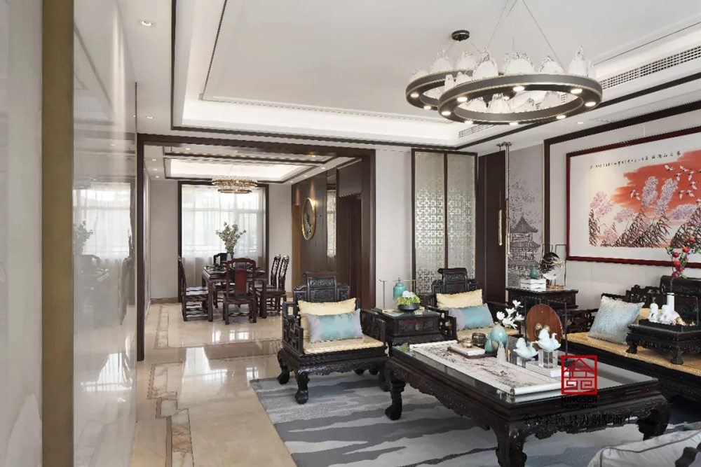 天海容天下170平米裝修-中式風格-客廳