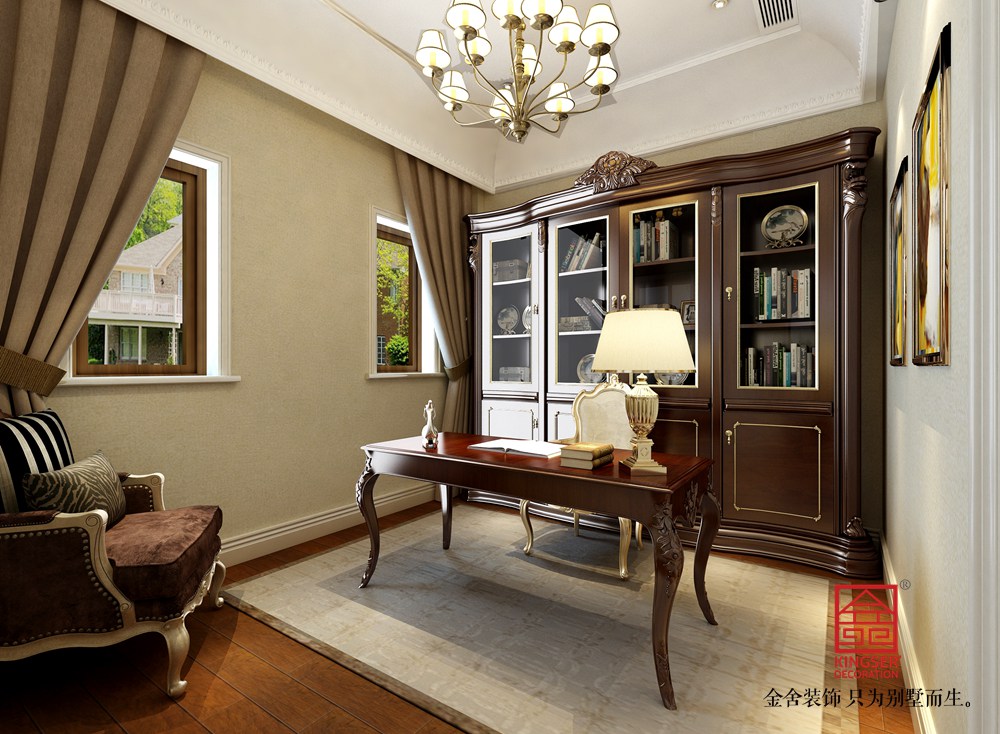 大者別墅500平米歐式風格裝修-書房