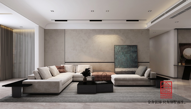 融創中心214平米裝修-簡約風格-客廳