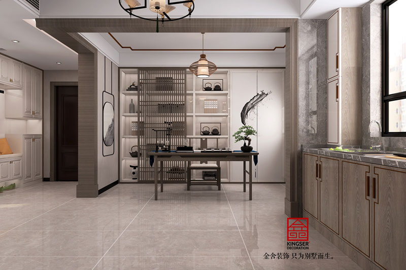 麗景藍灣114平米現代中式裝修效果圖