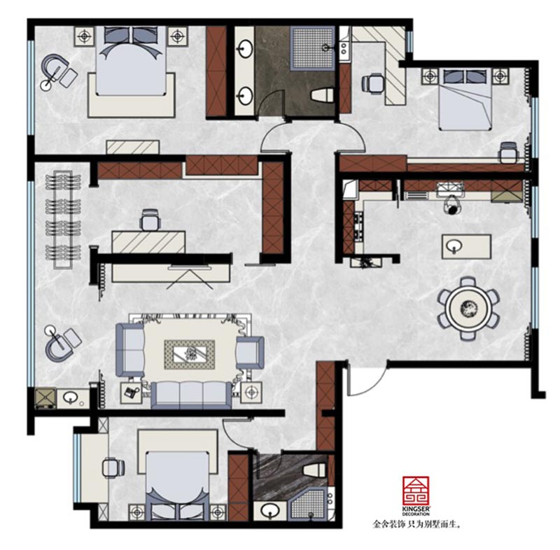 融創中心217㎡平面圖