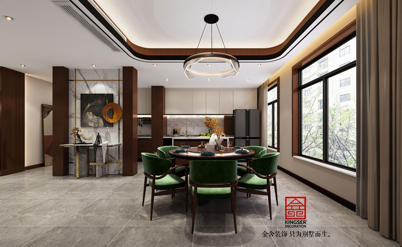 融創中心217㎡新中式風格餐廳效果圖