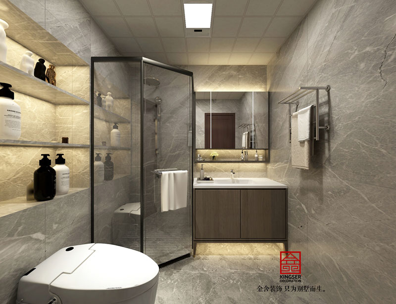 融創中心217㎡新中式風格衛生間效果圖