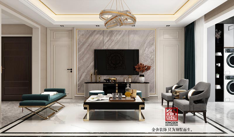 融創中心180平米美式輕奢風格裝修設計