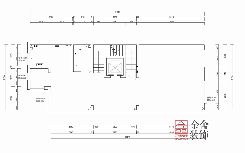 榮盛御府415平米歐式風格別墅戶型原始平面圖
