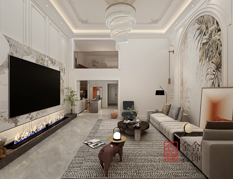 榮盛御府現代風格185平裝修效果圖